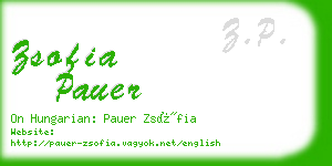 zsofia pauer business card